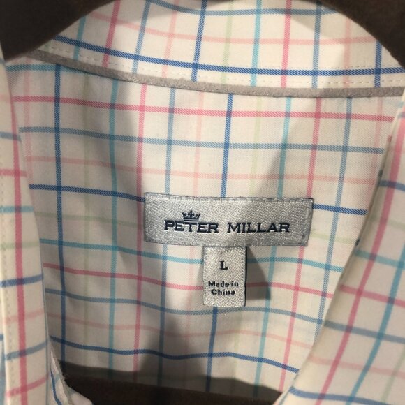 Peter Millar men striped color casual long sleeve shirt, L - Picture 5 of 11